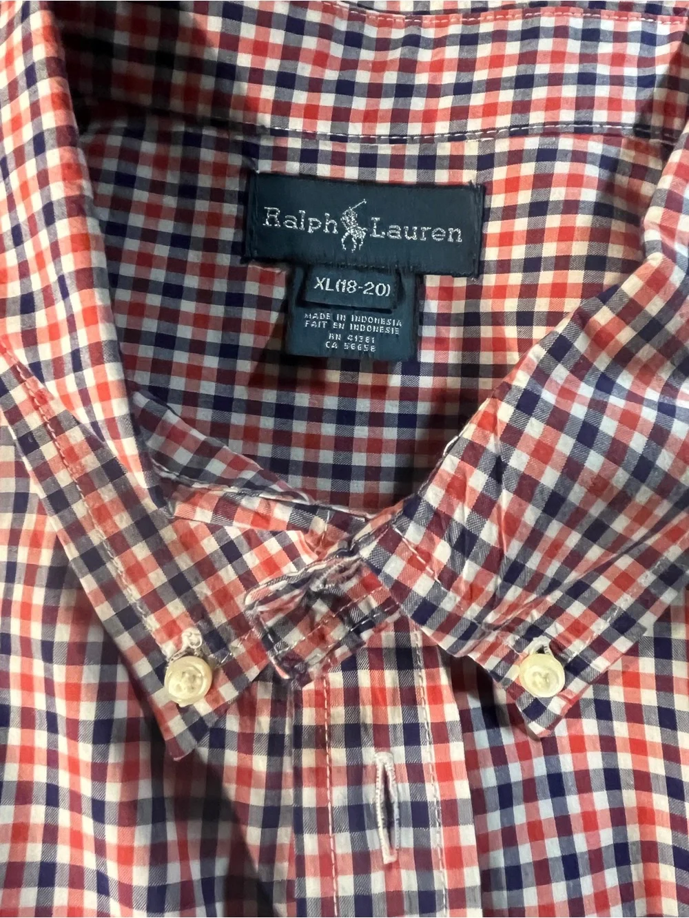 Ralph Lauren Red & Blue Plaid Button-Down Shirt